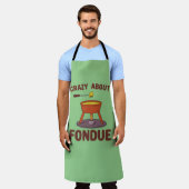 Crazy Over Fondue Pun T-Shirt Schort (Gedragen)