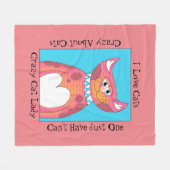Crazy over Katten Fleece Blanket Deken (Voorkant (Horizontaal))