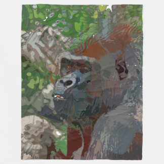 Crazy Paint - Gorilla Fleece Deken