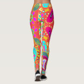 Crazy Paisley Oranje Leggings (Achterkant)