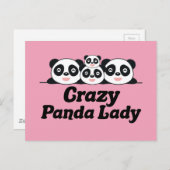 Crazy Panda Lady Briefkaart (Voorkant / Achterkant)