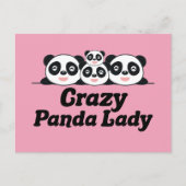 Crazy Panda Lady Briefkaart (Voorkant)