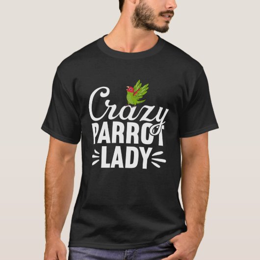 Crazy Parrot Lady Cherry headed Conure T-shirt (Voorkant)