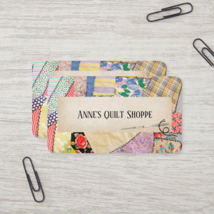 Crazy Patchwork Quilt Design Visitekaartje