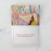 Crazy Patchwork Quilt voor Verjaardag Kaart (Binnen)