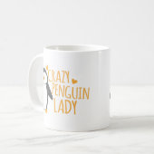 Crazy Penguin Lady Koffiemok (Voorkant links)