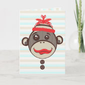 Crazy Pet Sock Monkey Bedankt Card (Voorkant)