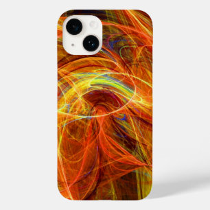 CRAZY PHOTON Abstract Geel Oranje Fractale cirkels Case-Mate iPhone 14 Hoesje