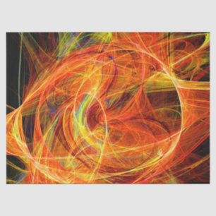 CRAZY PHOTON Abstract Geel Oranje Fractale cirkels Tissuepapier