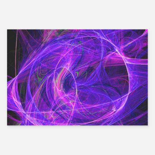 CRAZY PHOTON Abstracte kleurrijke fractale cirkels Inpakpapier Vel (Voorkant 3)
