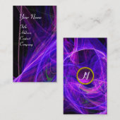 CRAZY PHOTON MONOGRAM blauw paars Visitekaartje (Voorkant / Achterkant)