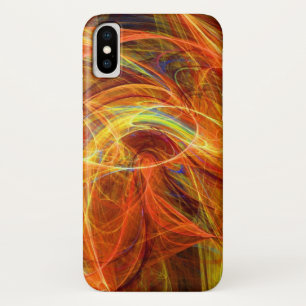 CRAZY PHOTON Oranje Roze gele fractale cirkels iPhone X Hoesje