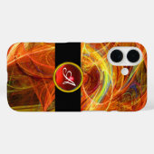 CRAZY PHOTON RED RUBY GEM STONE MONOGRAM Case-Mate iPhone CASE (Achterkant (horizontaal))