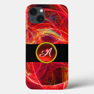 CRAZY PHOTON RED RUBY GEM STONE MONOGRAM iPhone 13 HOESJE