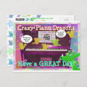 Crazy Piano Dragons zegt dat je een geweldige dag  Briefkaart (Voorkant / Achterkant)