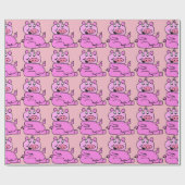 Crazy Pig Lady Cadeaupapier (Vlak)