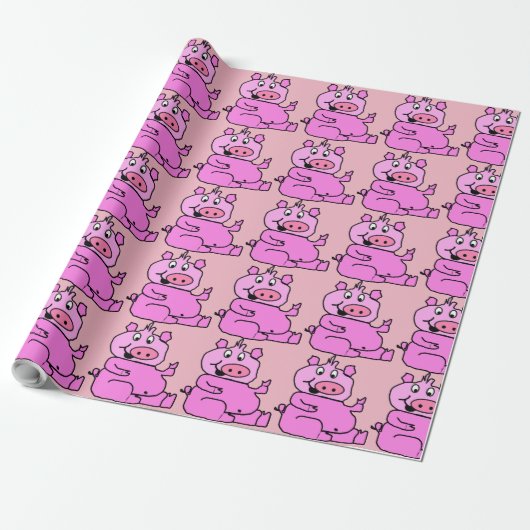 Crazy Pig Lady Cadeaupapier (Uitgerold)