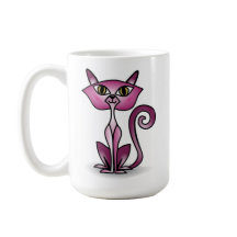 Crazy Pink Cat Classic Mok