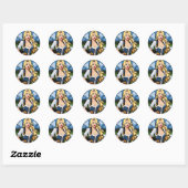 Crazy pinup fille Classic Round Stickers (Feuille)