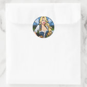 Crazy pinup fille Classic Round Stickers (Sac)
