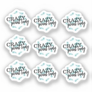 Crazy Plant Lady Blad Krans Sticker Set