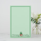 Crazy Plant Lady Briefpapier (Staand voorkant)