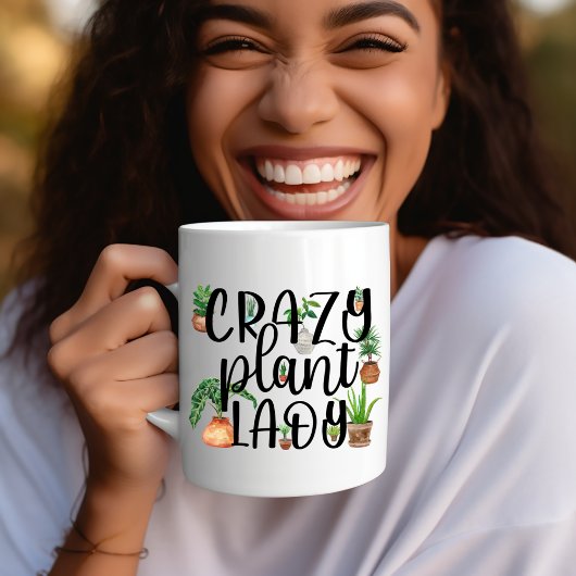 Crazy Plant Lady Coffee Mok met Potted Planten