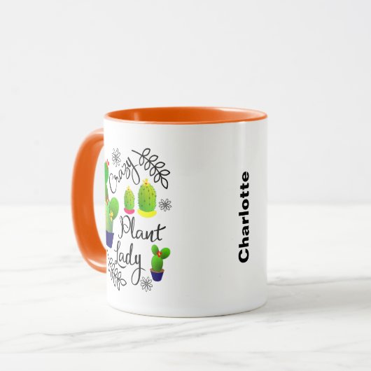 Crazy Plant Lady Funny Cactus Persoonlijk Mok (Voorkant links)