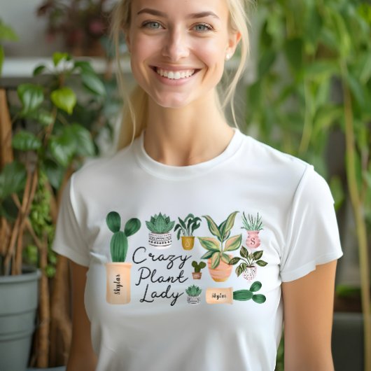 Crazy Plant Lady | Grafische Waterverf Potentiële  Tri-Blend Shirt