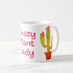 Crazy Plant Lady koffie mok cadeau met leuke cactu