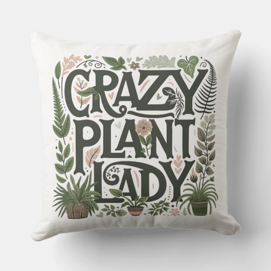 Crazy Plant Lady Kussen (Achterkant)