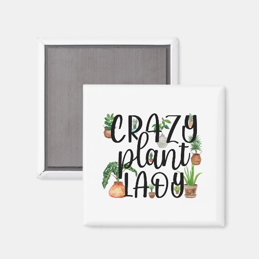 Crazy Plant Lady Magnet Classic Magneet (Voorkant / Achterkant)