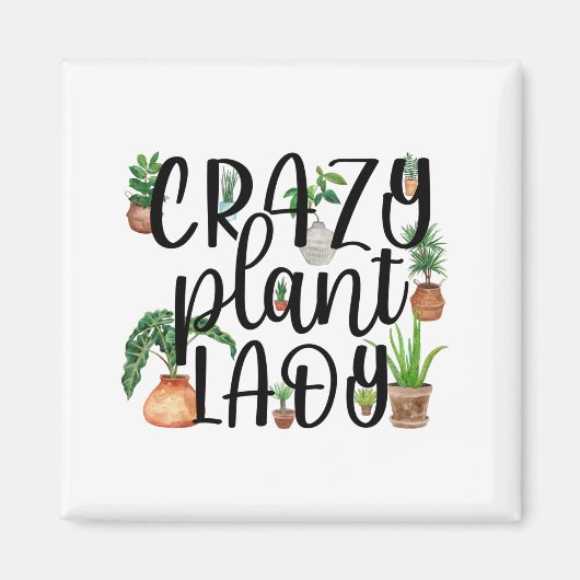 Crazy Plant Lady Magnet Classic Magneet (Voorkant)