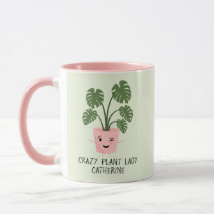 Crazy Plant Lady Plant Lover Gepersonaliseerd Mok