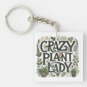Crazy Plant Lady Sleutelhanger (Voorkant)