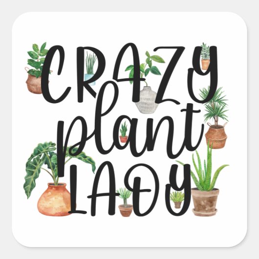 Crazy Plant Lady Sticker (Voorkant)