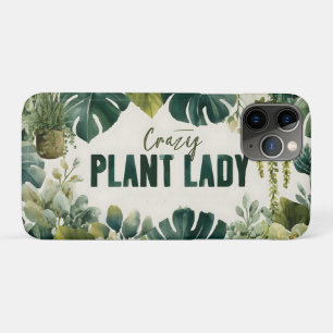 Crazy Plant Lady Typography Banner met Waterverf iPhone 11 Pro Hoesje