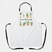 Crazy Plant Lady Waterverf Potted Plant Schort (Voorkant)