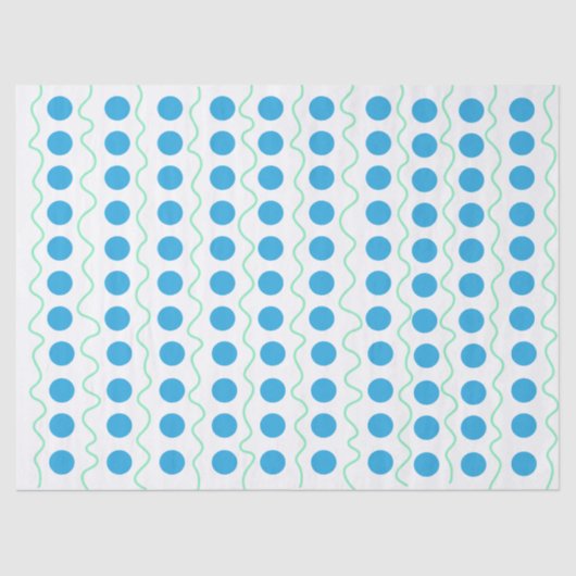 Crazy Polka Dot Blue Tissue Paper Tissuepapier (Voorkant)