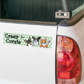 Crazy Pour Sticker Corgis Bumper (Sur camion)