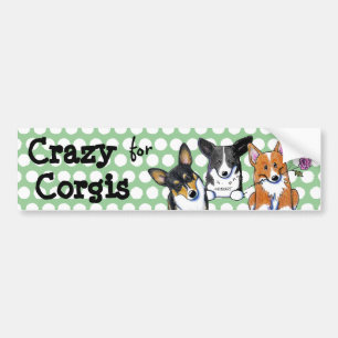 Crazy Pour Sticker Corgis Bumper
