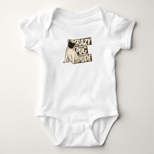 Crazy Pug Dude Romper (Voorkant)