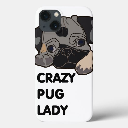 Crazy Pug Lady Case-Mate iPhone Case (Achterkant)