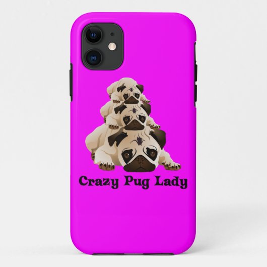 Crazy Pug Lady Case-Mate iPhone Case (Achterkant)