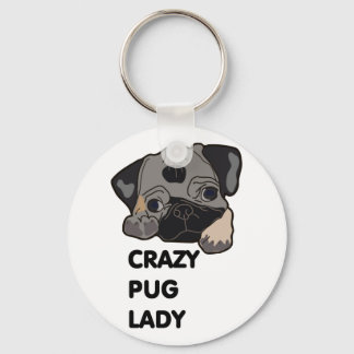 Crazy Pug Lady Sleutelhanger