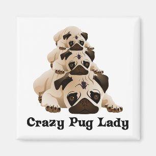 Crazy Pug Magneet
