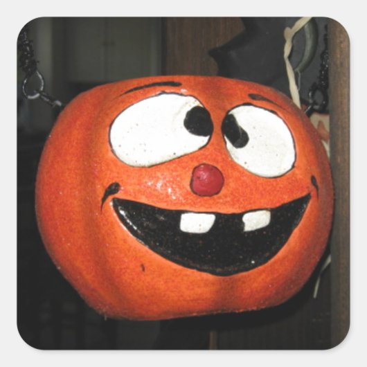 Crazy Pumpkin Vierkante Sticker (Voorkant)