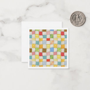 CRAZY QUILT 2.5x2.5 Vierkante Platte Briefkaart / 