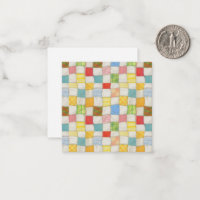CRAZY QUILT 2.5x2.5 Vierkante Platte Nota Kaart