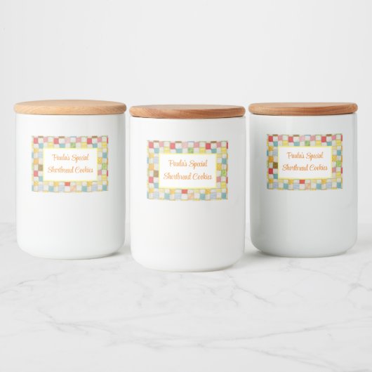 CRAZY QUILT 2x3 Eten Container Label / Horizontaal Voedselcontainer Etiket (Flessen)